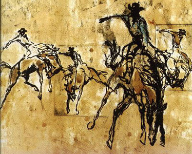 Eaux Fortes Suite (Black & White Rodeo) by LeRoy Neiman