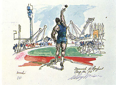 Munich Suite, 1972 (Shot Put) by LeRoy Neiman