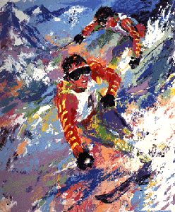 Skiing Twins by LeRoy Neiman