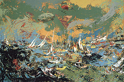 Spectator's Fleet - America's Cup by LeRoy Neiman