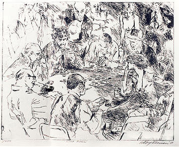 Stud Poker (Black & White) by LeRoy Neiman