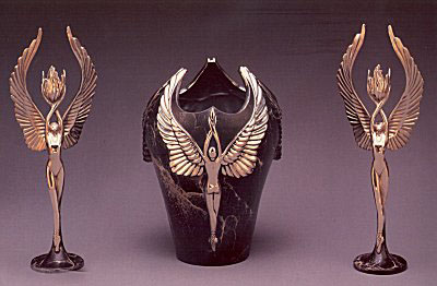 Firebird Vase and Candelabrum by Ramon Parmenter