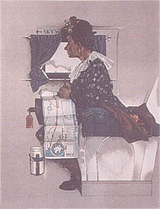 First Airplane Ride by Norman Rockwell