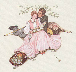Four Ages of Love Suite (Flowers In) by Norman Rockwell