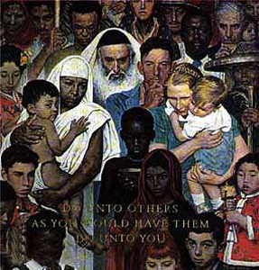 Golden Rule (Collotype) by Norman Rockwell