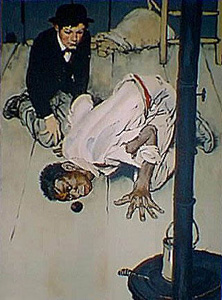 Huck Finn Folio (Jim Got Down) by Norman Rockwell