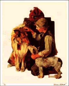 Raleigh the Dog (Collotype) by Norman Rockwell