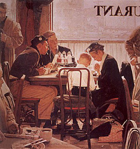 Saying Grace (Collotype) by Norman Rockwell