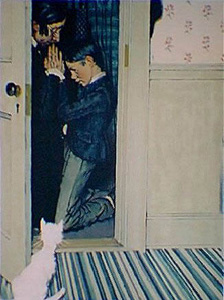 Then Miss Watson Took me In The Closet And Prayed by Norman Rockwell