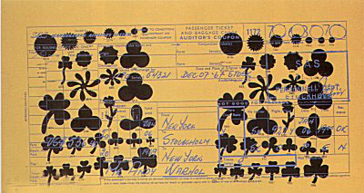 SAS Passenger Ticket, FS #20 by Andy Warhol
