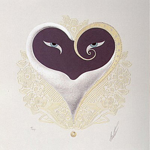 Heart I (Purple) by Erte