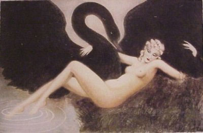 Leda & the Swan by Louis Icart