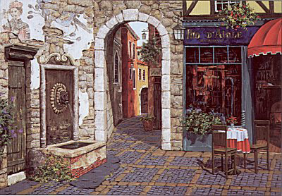 Cafe Nid d' Aisle / Fresco and Fountain (Deluxe) by Viktor Shvaiko