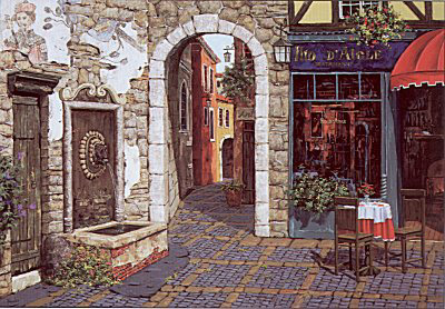 Cafe Nid d' Aisle / Fresco and Fountain by Viktor Shvaiko