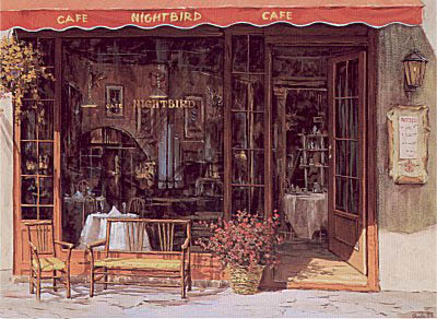 Cafe Nightbird (Deluxe Canvas) by Viktor Shvaiko