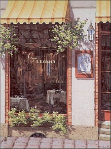 Spring Afternoon at Cafe Legend (Deluxe Canva by Viktor Shvaiko