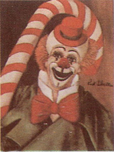Clown with Candy Cane by Red Skelton